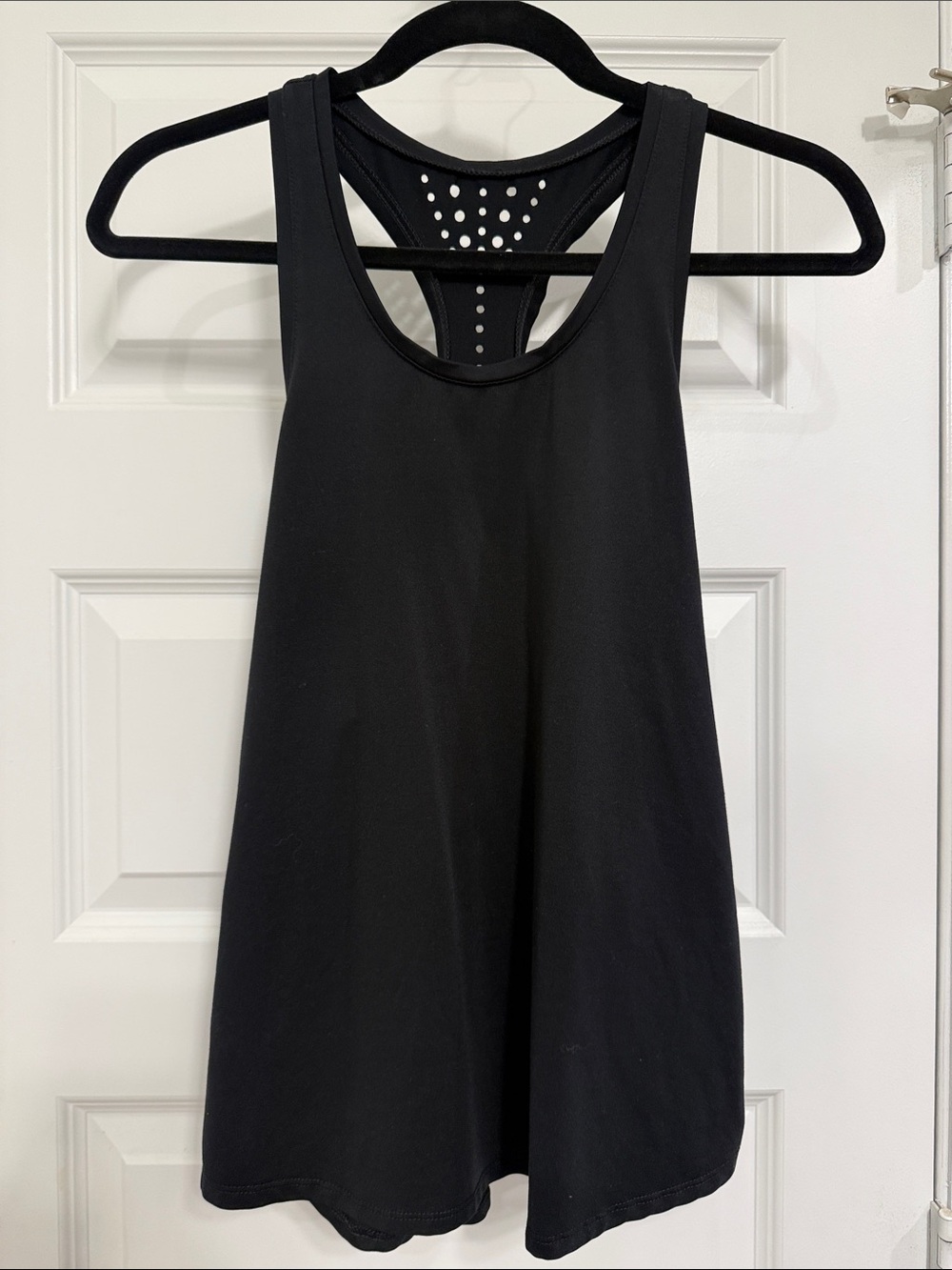 Fabletics Black Racerback Tank with Perforated Back